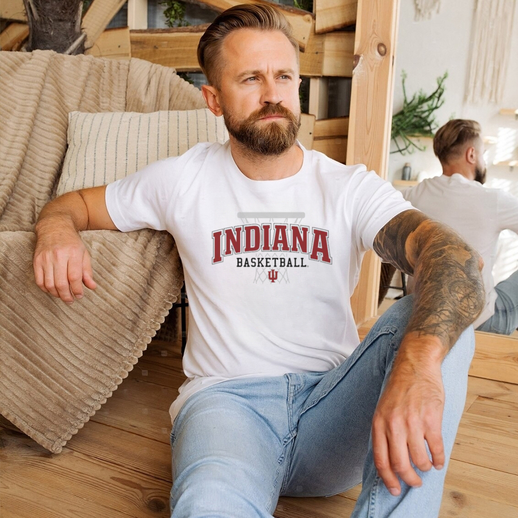 White indiana men’s basketball hoop comfort colors shirt