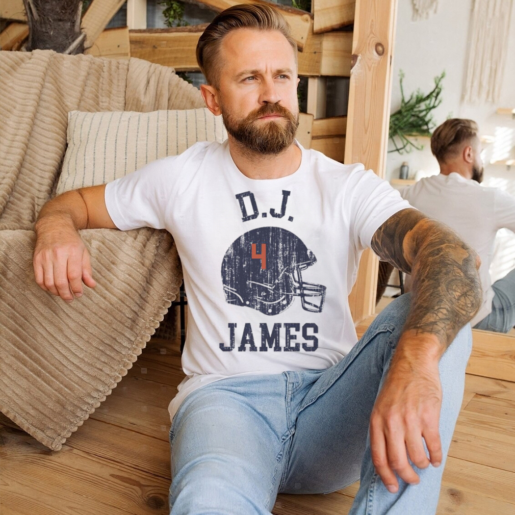 D.J. James College Helmet Font Shirt