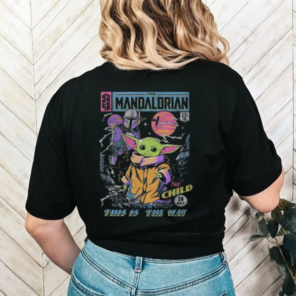 Neon Mandalorian Comic Book Cover Star Wars T Shirt