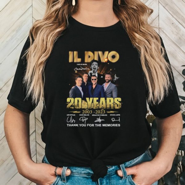 Official Il Divo 20 Year 2003 – 2023 Thank You For The Memories Signatures T shirt