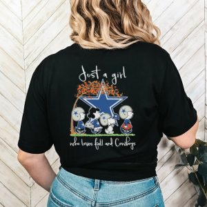 Official The Peanuts Just a girl who loves fall and Dallas Cowboys Shirt