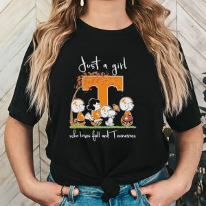 Official The Peanuts Just a girl who loves fall and Tennessee shirt