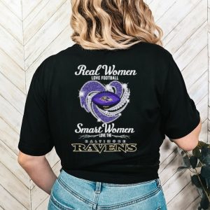 Official real women love Heart football smart women love the baltimore ravens 2023 shirt