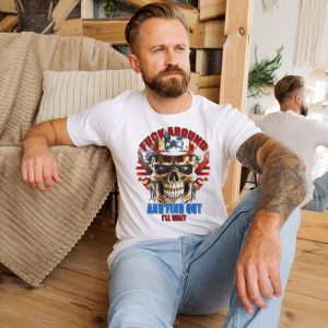 Official skull Fuck Around And Find Out I’Ll Wait Usa Flag Shirt