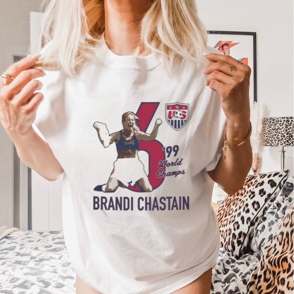 Original USWNT 2023 Brandi Chastain #6 White T Shirt