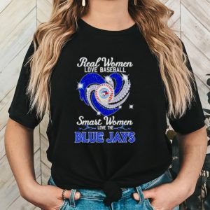 Real women love baseball smart women love the blue jays diamond shirt