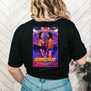 Summer Slam 92 Bret Hit Man Hart Us The British Bulldog Intercontinental Championship Match August 24,1992 Poster Shirt