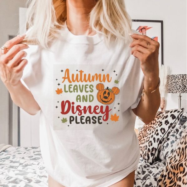 Autumn Leaves And Disney Please Sweatshirt, Thanksgiving Disney Shirt