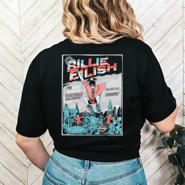 Billie Eilish 29th august 2023 electric ballroom one night only in london poster shirt