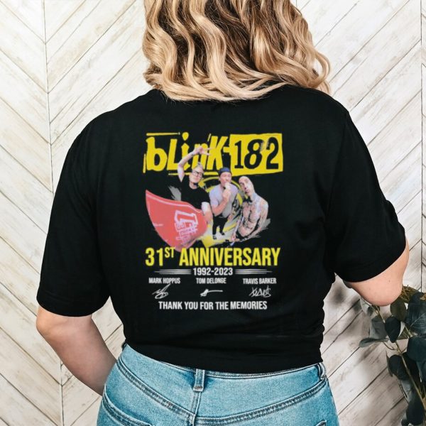 Blink 182 31st anniversary 1992 2023 thank you for the memories shirt