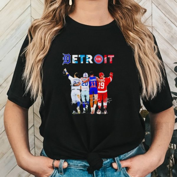 Detroit sports teams best players signatures shirt