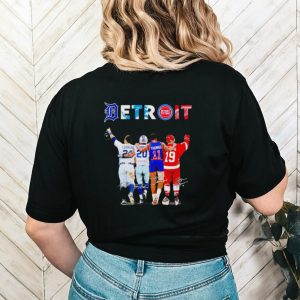 Detroit sports teams best players signatures shirt