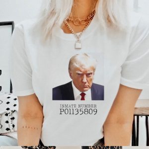 Donald Trump mugshot inmate number p01135809 shirt
