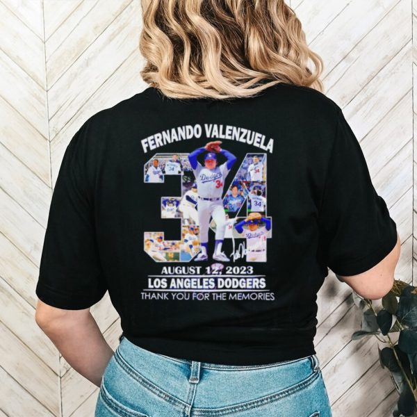 Fernando Valenzuela August 12 2023 Los Angeles Dodgers thank you for the memories shirt