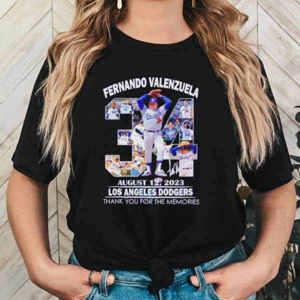 Fernando Valenzuela August 12 2023 Los Angeles Dodgers thank you for the memories shirt