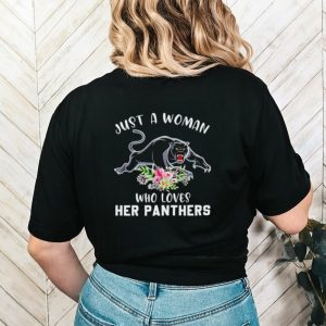 Flower just a woman who loves her Panthers shirt