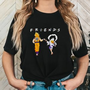 Goku Super Saiyan and Luffy Gear 5 Friends Tv show shirt
