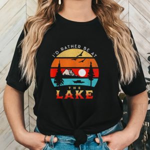 I’d Rather Be At The Lake Sunset Outdoor T Shirt