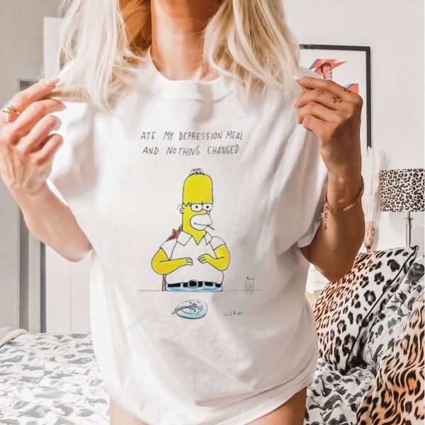 Men’s Homer Simpson ate my depression meal and nothing changed shirt