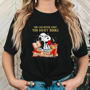 Men’s Snoopy you can never have too many books shirt