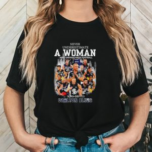 Never underestimate a woman who understands football and loves Carlton Blues shirt