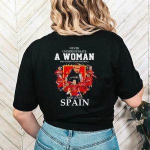 Never underestimate a woman who understands football and loves Spain shirt