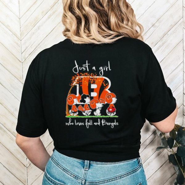 Peanuts Cartoon Just A Girl Who Loves Fall And Bengals Shirt