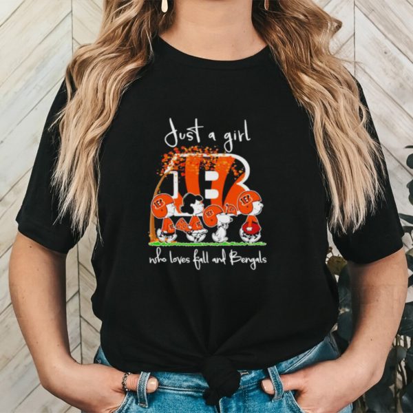 Peanuts Cartoon Just A Girl Who Loves Fall And Bengals Shirt