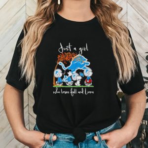 Peanuts Cartoon Just A Girl Who Loves Fall And Lions Shirt