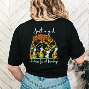 Peanuts just a girl who loves fall and Hawkeyes shirt