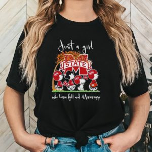 Peanuts just a girl who loves fall and Mississippi shirt