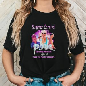 Pink Summer Carnival Tour Alecia Beth Moore Hart thank you for the memories shirt