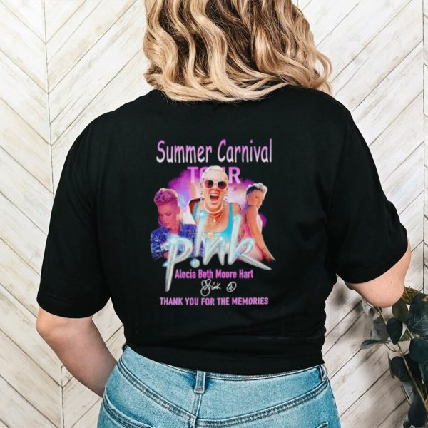 Pink Summer Carnival Tour Alecia Beth Moore Hart thank you for the memories shirt