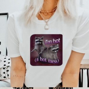 Raccoon I’m hot a hot mess shirt