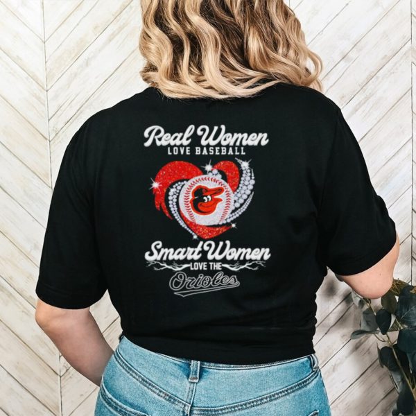 Rhinestone real women love baseball smart women love the Orioles shirt