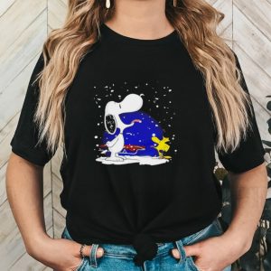 Snoopy and Woodstock licking the snow shirt