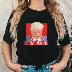 Trump mugshot Retribution with laser eyes shirt