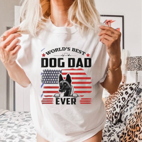 World’s Best Dog Dad Ever USA Flag Shirt