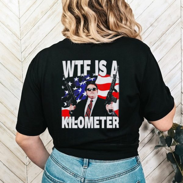 Wtf is a kilometer USA flag shirt