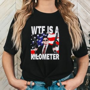 Wtf is a kilometer USA flag shirt