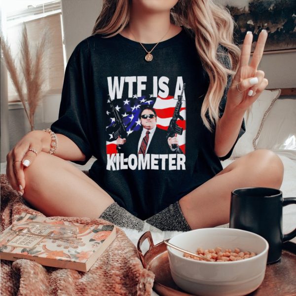 Wtf is a kilometer USA flag shirt