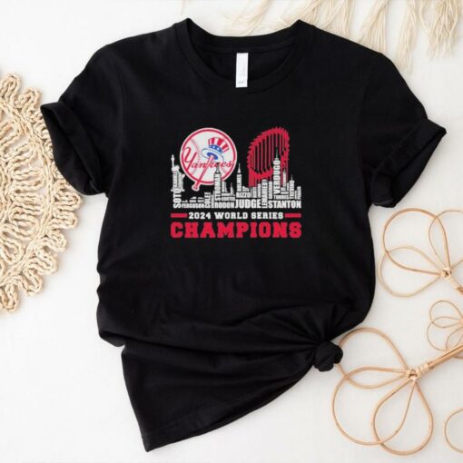 2024 New York Yankees World Series Champions Skyline Players Name Shirt