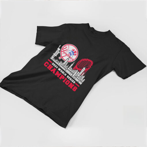 2024 New York Yankees World Series Champions Skyline Players Name Shirt