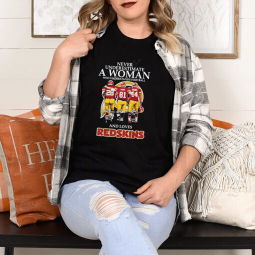 A woman who understands Football and loves Washington Redskins shirt