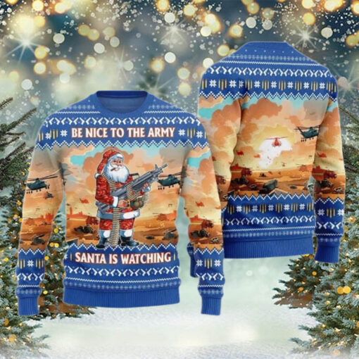 Be Nice To Army Officer Ugly Xmas Sweater