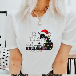 Black Cat Is This Jolly Enough Christmas 2024 Shirt