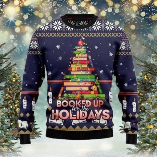 Booked Up For The Holidays Ugly Christmas Sweater