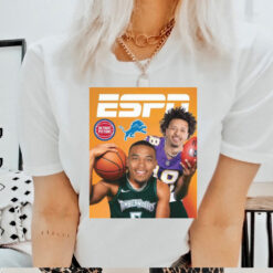 Cade Cunningham and Amon Ra St. Brown recreated the iconic Randy Moss Kevin Garnett 2024 Poster t shirt