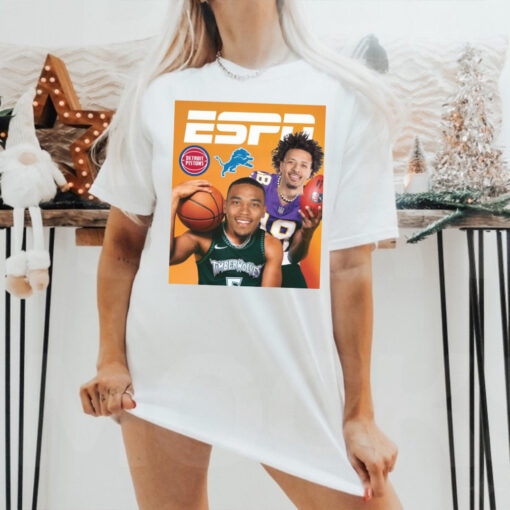 Cade Cunningham and Amon Ra St. Brown recreated the iconic Randy Moss Kevin Garnett 2024 Poster t shirt