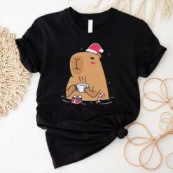 Capybara Santa hat Christmas shirt